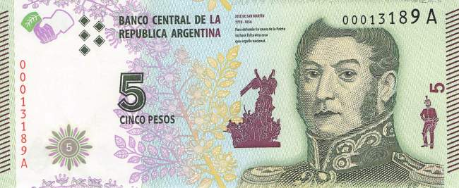 5 Pesos Argentinien 2015 p.359a A